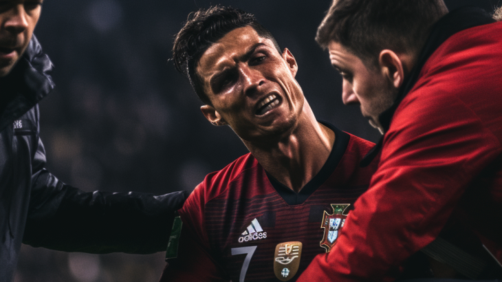 Cristiano Ronaldo got massage by two men on the pitch  【twitter trend】